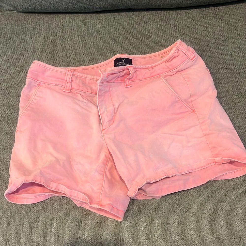 Midi rise American eagle shorts hot pink